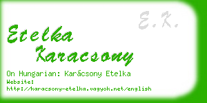 etelka karacsony business card