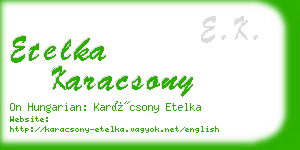etelka karacsony business card